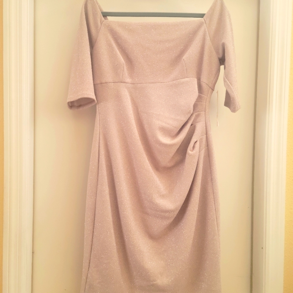 Cocktail dress, champagne color, Sz.14P; never worn